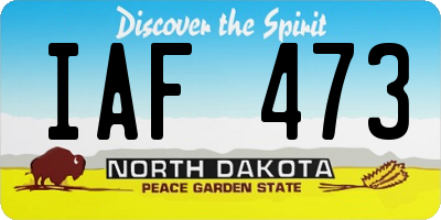 ND license plate IAF473