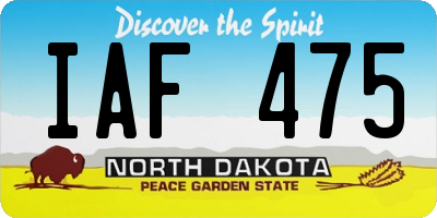 ND license plate IAF475