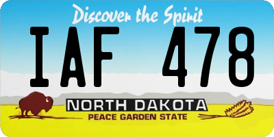ND license plate IAF478