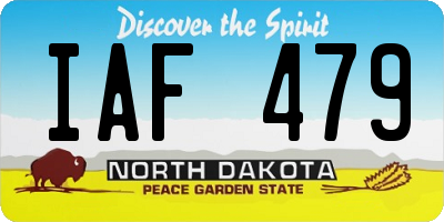 ND license plate IAF479