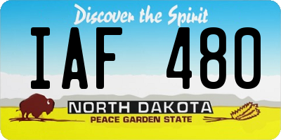 ND license plate IAF480