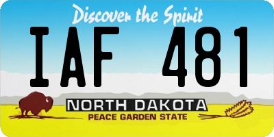 ND license plate IAF481