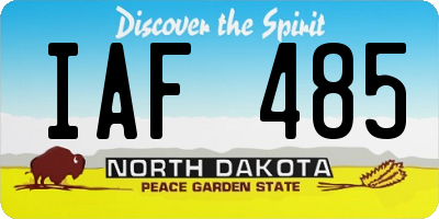 ND license plate IAF485
