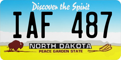 ND license plate IAF487