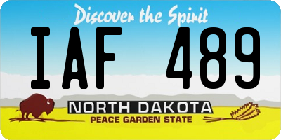 ND license plate IAF489