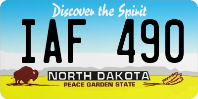 ND license plate IAF490
