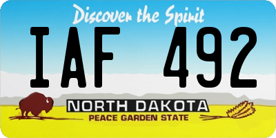 ND license plate IAF492