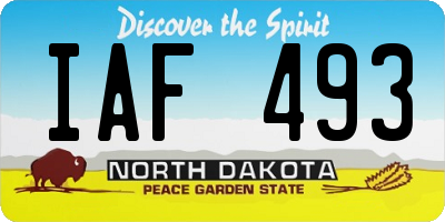 ND license plate IAF493