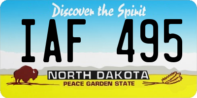 ND license plate IAF495