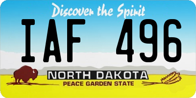 ND license plate IAF496
