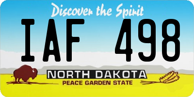 ND license plate IAF498