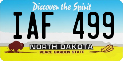 ND license plate IAF499