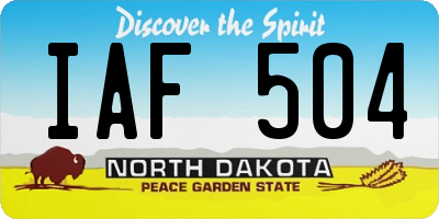 ND license plate IAF504