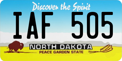 ND license plate IAF505