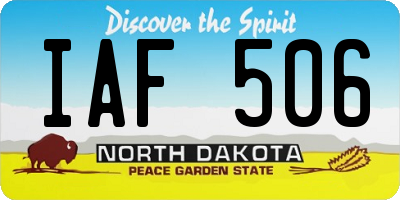 ND license plate IAF506
