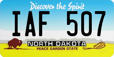 ND license plate IAF507