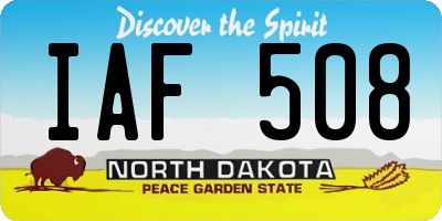 ND license plate IAF508