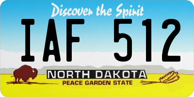 ND license plate IAF512