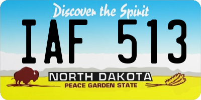 ND license plate IAF513