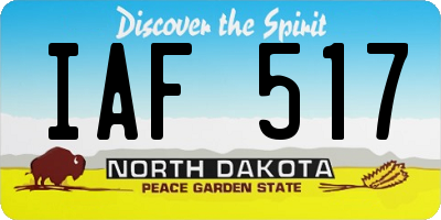 ND license plate IAF517