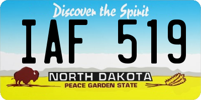 ND license plate IAF519