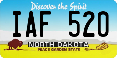 ND license plate IAF520