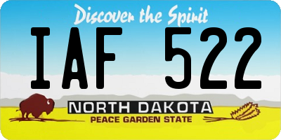 ND license plate IAF522