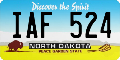 ND license plate IAF524