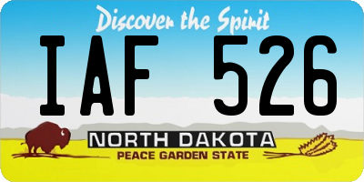 ND license plate IAF526