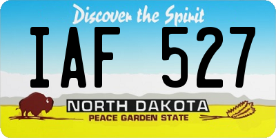 ND license plate IAF527