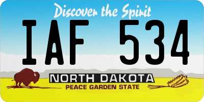ND license plate IAF534