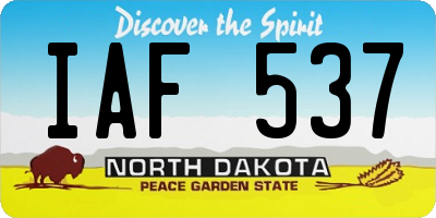 ND license plate IAF537