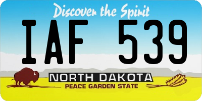 ND license plate IAF539