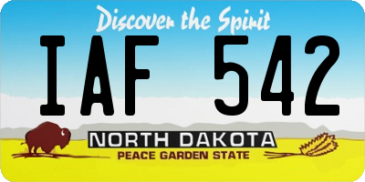 ND license plate IAF542