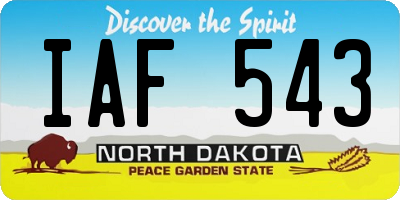 ND license plate IAF543