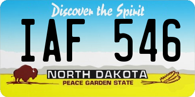 ND license plate IAF546