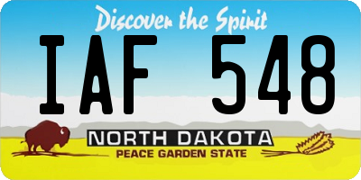 ND license plate IAF548