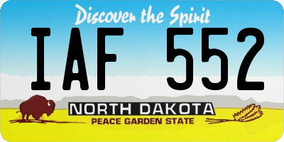 ND license plate IAF552