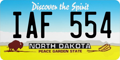 ND license plate IAF554