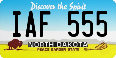 ND license plate IAF555