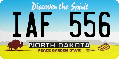 ND license plate IAF556