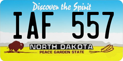 ND license plate IAF557