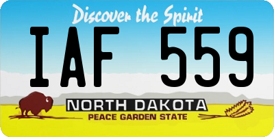 ND license plate IAF559