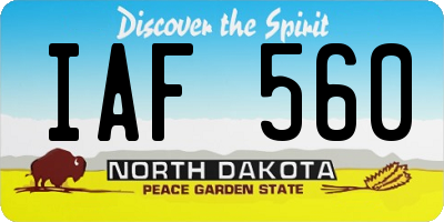ND license plate IAF560