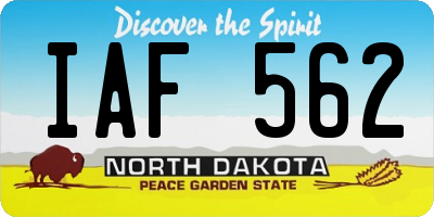ND license plate IAF562
