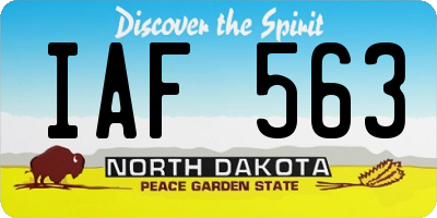 ND license plate IAF563