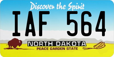 ND license plate IAF564