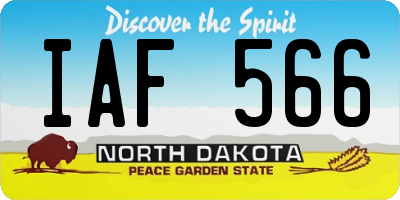 ND license plate IAF566