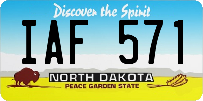 ND license plate IAF571