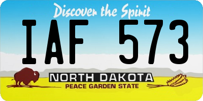ND license plate IAF573